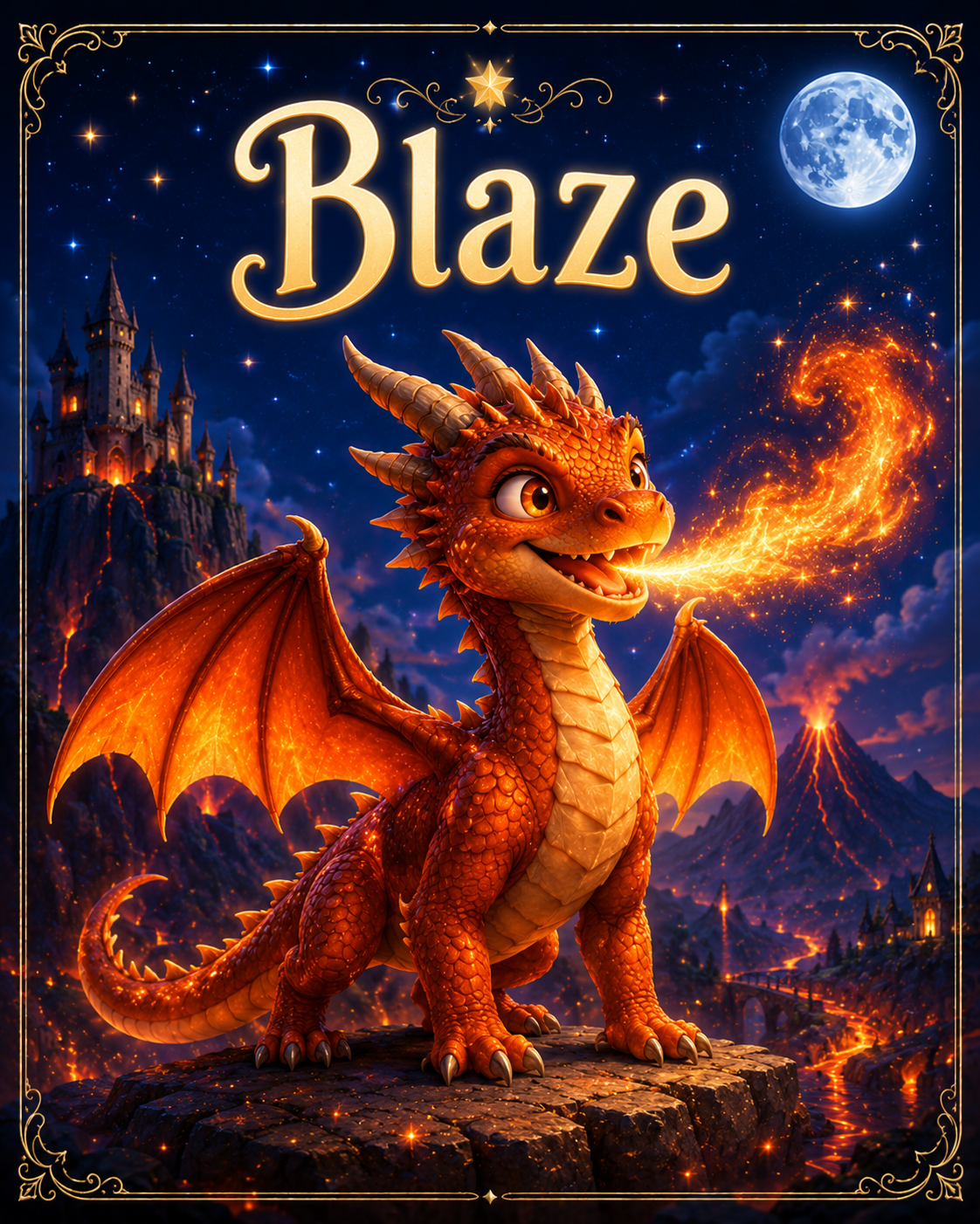 Blaze, the friendly fire-breathing dragon